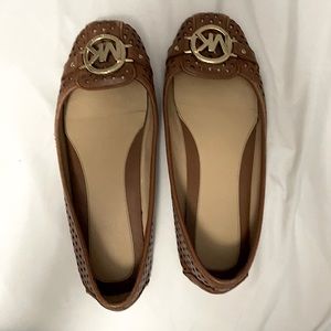 micheal kors brown and  gold star shoes